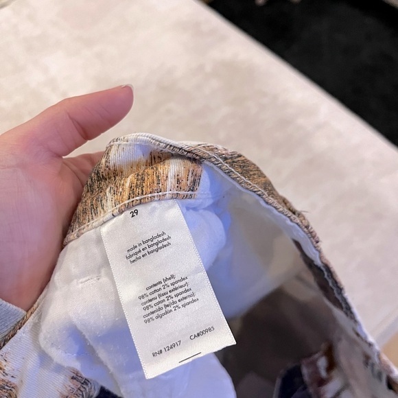 WeWoreWhat Cowhide Stiletto Slit Jeans Brown White Size 29 High Rise Horse Girl - Picture 6 of 7